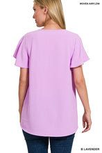 Load image into Gallery viewer, Airflow Flutter Sleeve Blouse - Bright Lavender