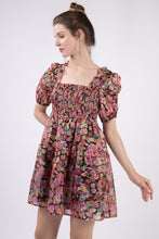 Load image into Gallery viewer, Emila Organza Dress- Black Floral