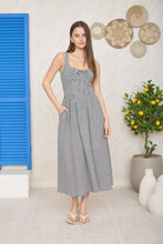 Load image into Gallery viewer, Gingham Corset Midi Dress- B/W