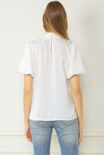 Load image into Gallery viewer, Criss Cross SS Satin Blouse - White