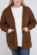 Load image into Gallery viewer, Plus Low Gauge Waffle Open Cardigan Sweater