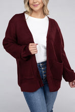 Load image into Gallery viewer, Plus Low Gauge Waffle Open Cardigan Sweater