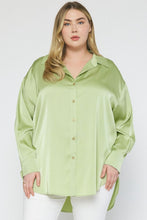 Load image into Gallery viewer, Satin Button Up Blouse - Sage