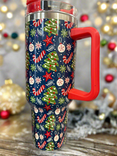 Load image into Gallery viewer, 40 oz Christmas Tumbler - Navy Jolly