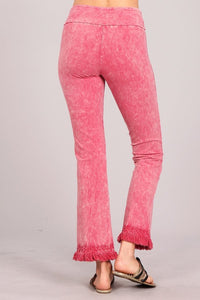 Pull-On Cropped Fringe Pant - Pink
