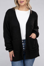 Load image into Gallery viewer, Plus Low Gauge Waffle Open Cardigan Sweater