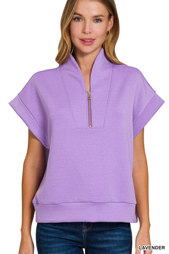 Scuba SS Half Zip- Lavender