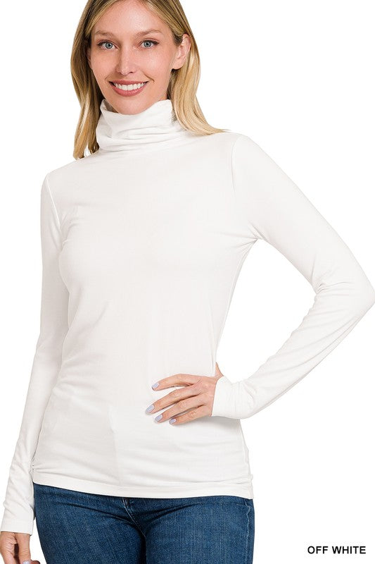 Basic Buttery Soft Turtle Neck - Off White