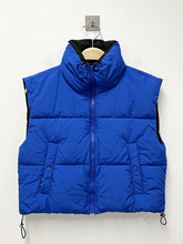 Load image into Gallery viewer, Cropped Puffer Vest- Royal Blue