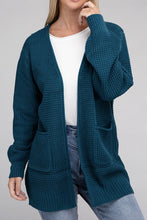 Load image into Gallery viewer, Low Gauge Waffle Open Cardigan Sweater