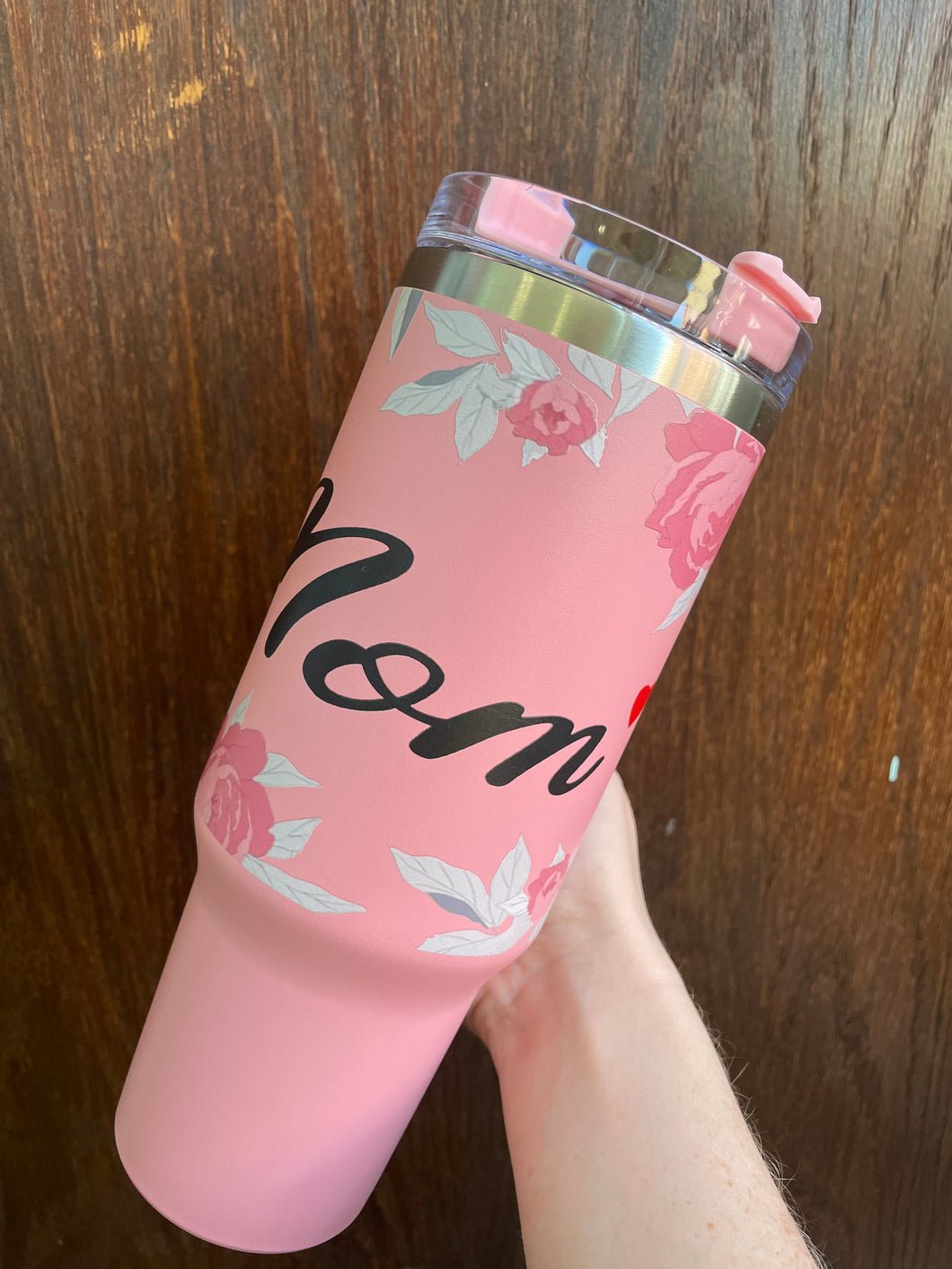 40 oz Mom Tumbler -Pink