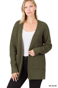 Sweater Cardigan-Dk Olive