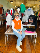 Load image into Gallery viewer, Cropped Puffer Vest- Orange