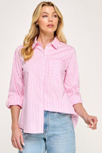Load image into Gallery viewer, Striped Poplin Shirt- Pink