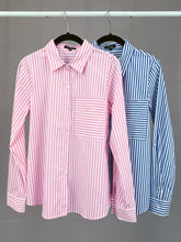 Load image into Gallery viewer, Striped Poplin Shirt- Blue