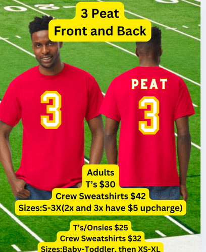 3 Peat Jersey Style Shirt