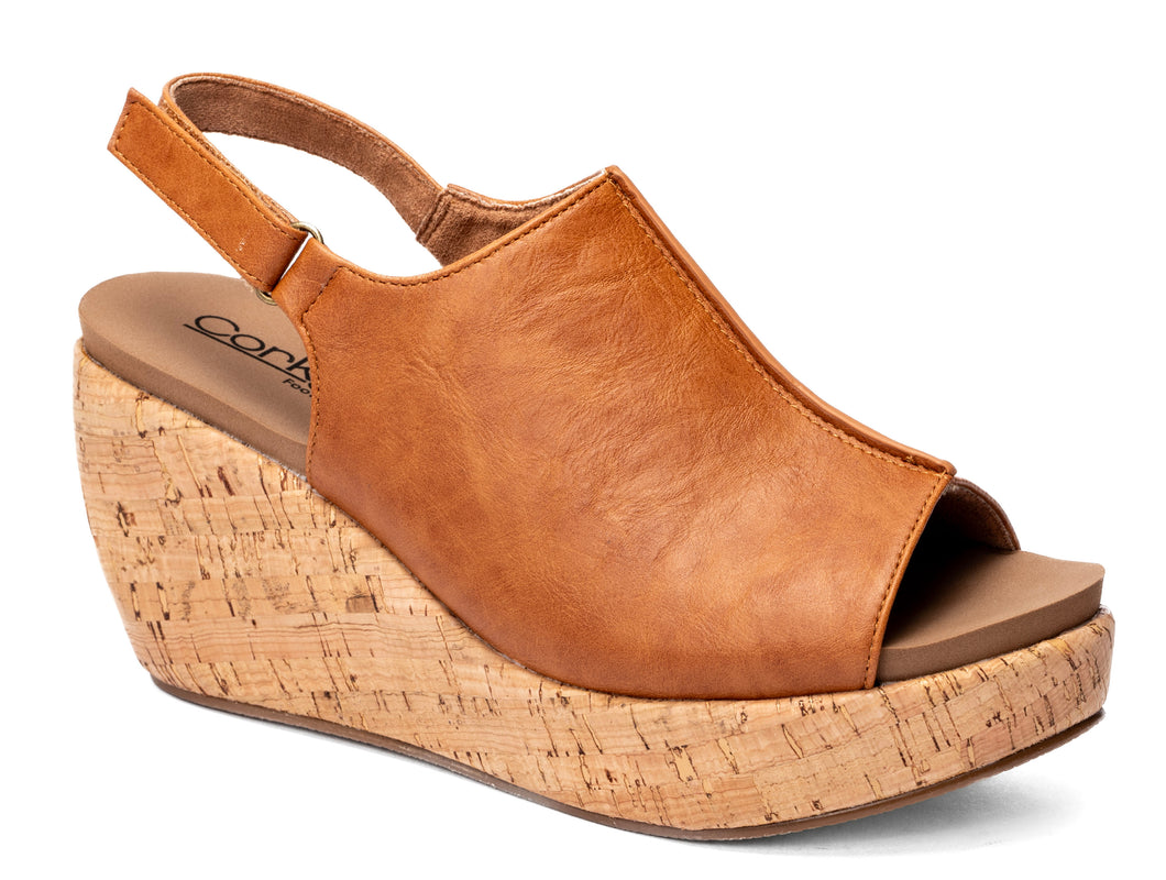 Weekend Plans Wedge-Cognac