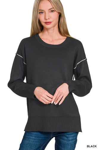 Jo Jo Contrast Sweater- Blackout