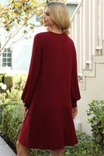 Load image into Gallery viewer, Puff Long Sleeve Mini Dress - Scarlet