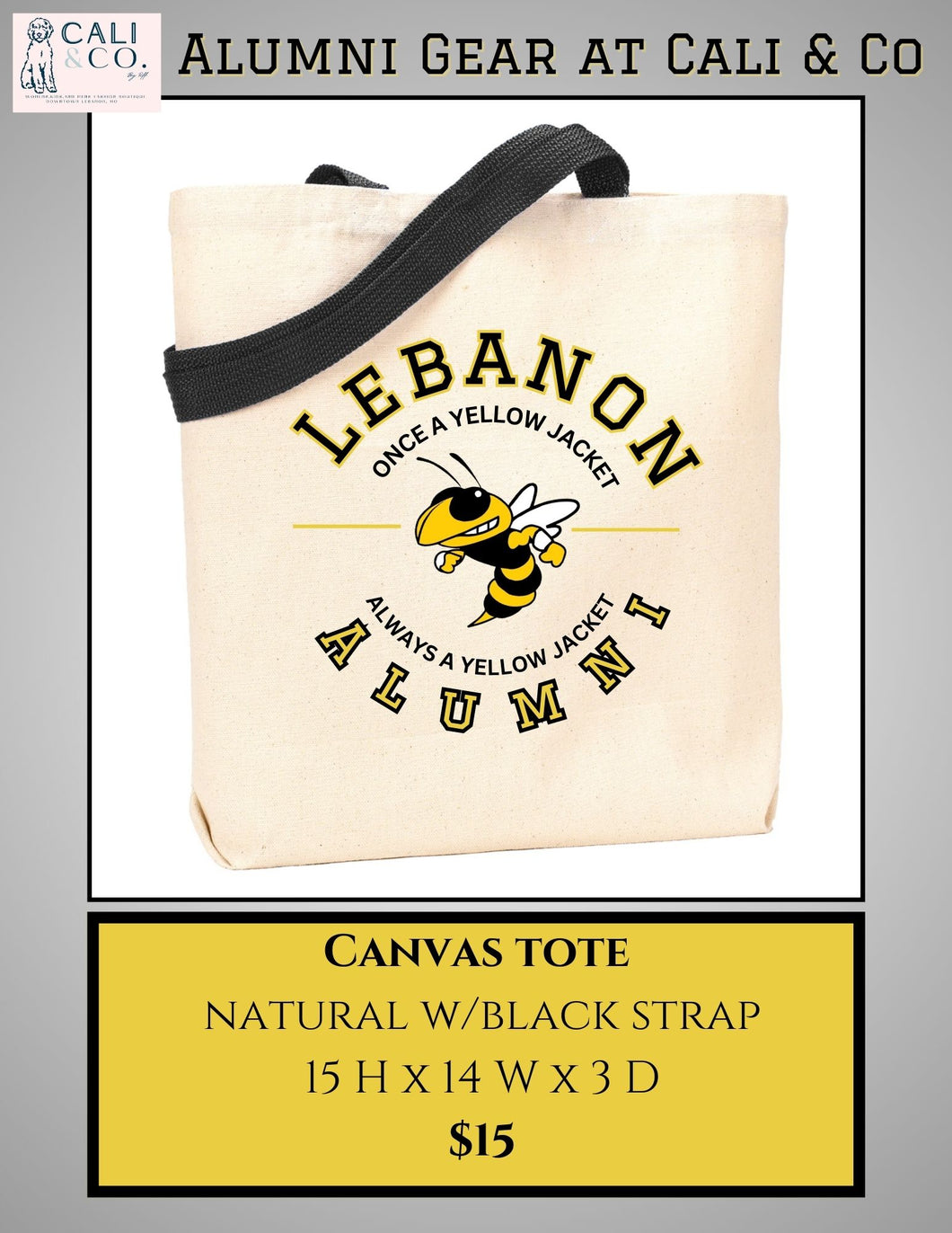 Lebanon Alumni Canvas Tote 🐝PRE-ORDER🐝