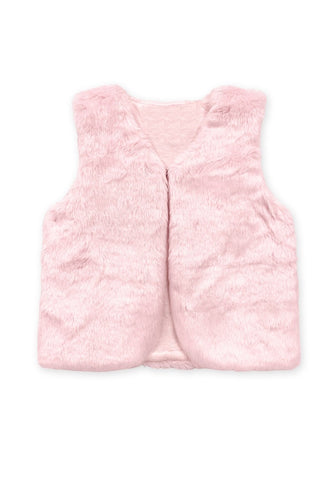 Girls Faux Fur Vest - Pink