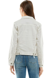 Stretch Denim Jacket - White