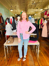 Load image into Gallery viewer, Striped Poplin Shirt- Pink