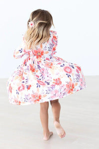 Girls Tangerine Leaves Twirl Dress