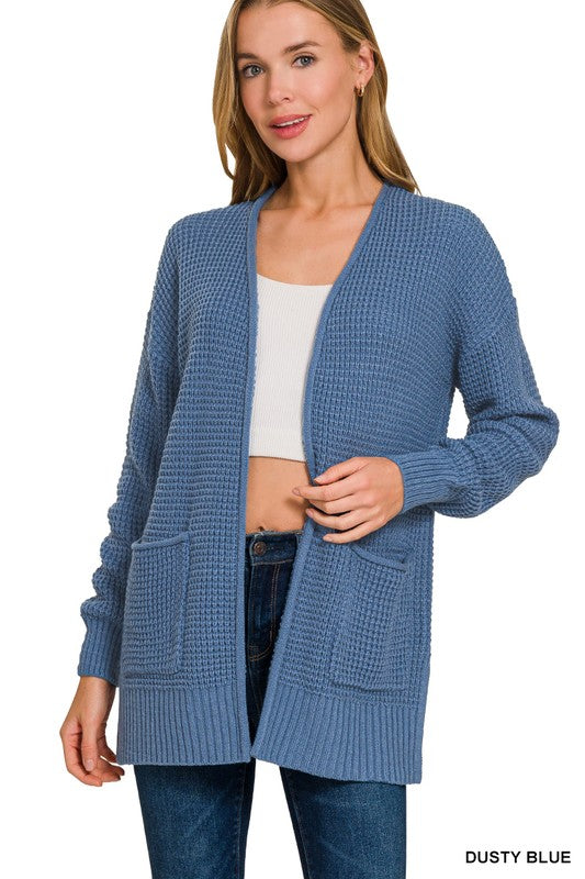 Sweater Cardigan-Dusty Blue