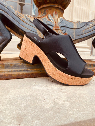 Miss Carley Block Heel- Black