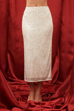 Load image into Gallery viewer, Sequin Madi Skirt-  White Champagne