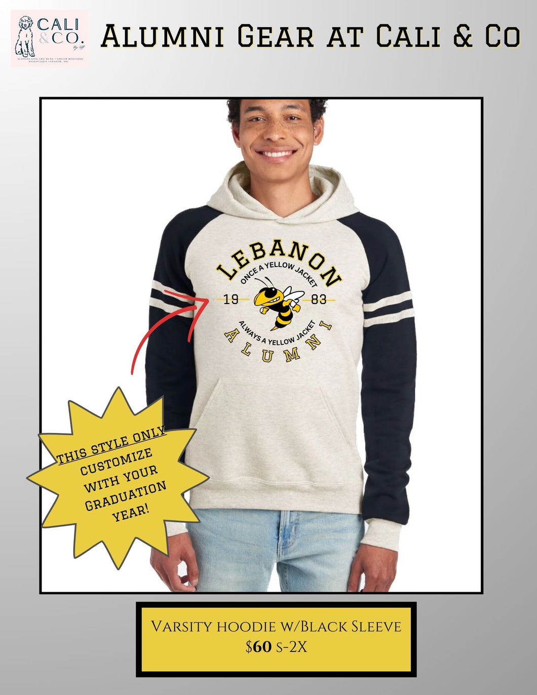 Lebanon Alumni Varsity Hoodie 🐝PRE-ORDER🐝 CUSTOMIZED WITH GRAD YEAR🎓