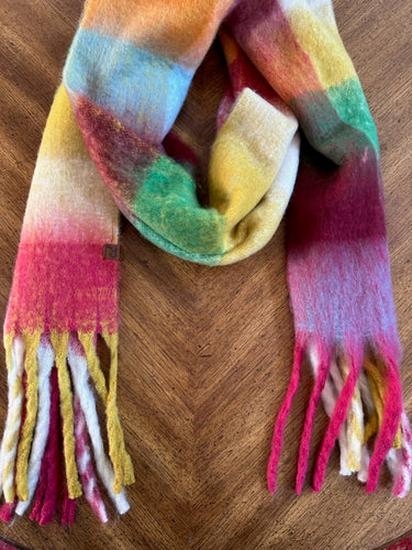 Multi Pink Plaid CC  Scarf