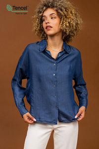 LS Tencel Button Up -Denim