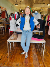 Load image into Gallery viewer, Cropped Puffer Vest- Royal Blue