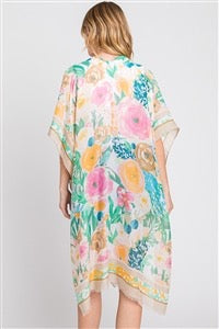 Water Color Floral Kimono -Pastels