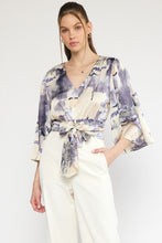Load image into Gallery viewer, Chic Easter Camo Wrap Blouse - Grey Natural