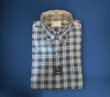 Load image into Gallery viewer, Men&#39;s Landon Plaid LS Shirt -Navy/Brown