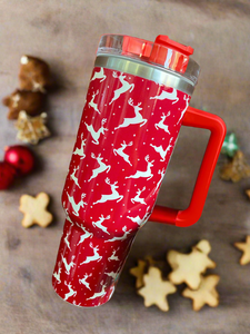 40 oz Christmas Tumbler -Reindeer Red