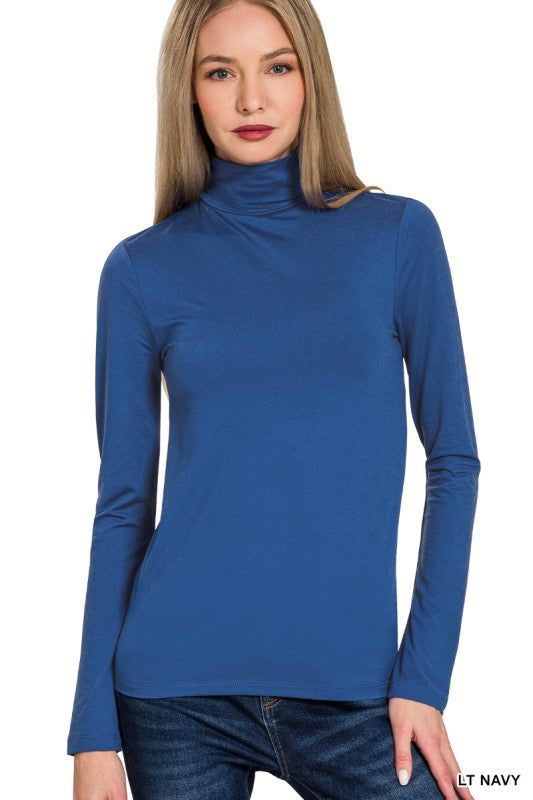 Basic Buttery Soft Turtle Neck - Lt Navy