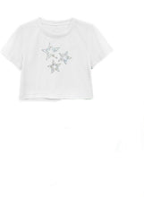 Load image into Gallery viewer, Girls Sequin Start Tee- White