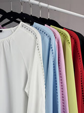 Load image into Gallery viewer, Cut Out Long Sleeve Blouse- Off White