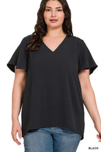 Load image into Gallery viewer, Airflow Flutter Sleeve Blouse - Black