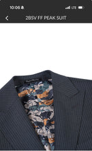 Load image into Gallery viewer, Fine Pinstripe Suit – Black/Olive