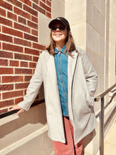 Load image into Gallery viewer, Isabella Single Button Peacoat- Grey