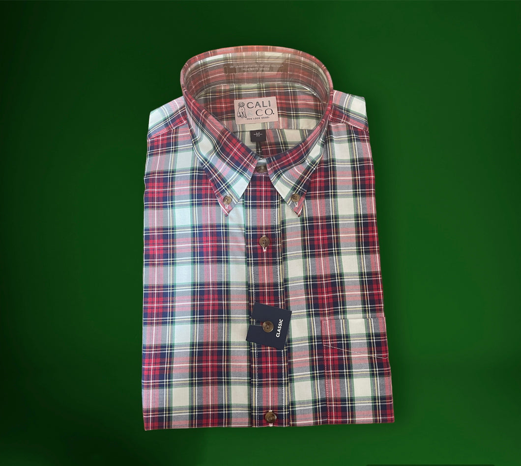 Men's Christmas Plaid LS Dress Shirt Cali & Co. By Rff Men's Christmas Plaid LS Dress Shirt Cali & Co. By Rff