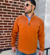 Load image into Gallery viewer, Men&#39;s Lux 1/4 Zip Waffle Pullover- Rust