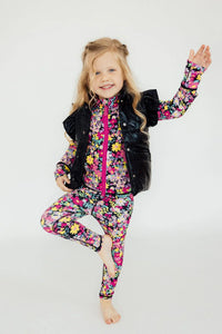Black Checkered Puffer Vest