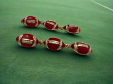 Load image into Gallery viewer, Red Football Dangle Earrings