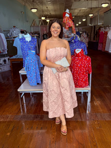 Jaquard Strapless Midi-Blush